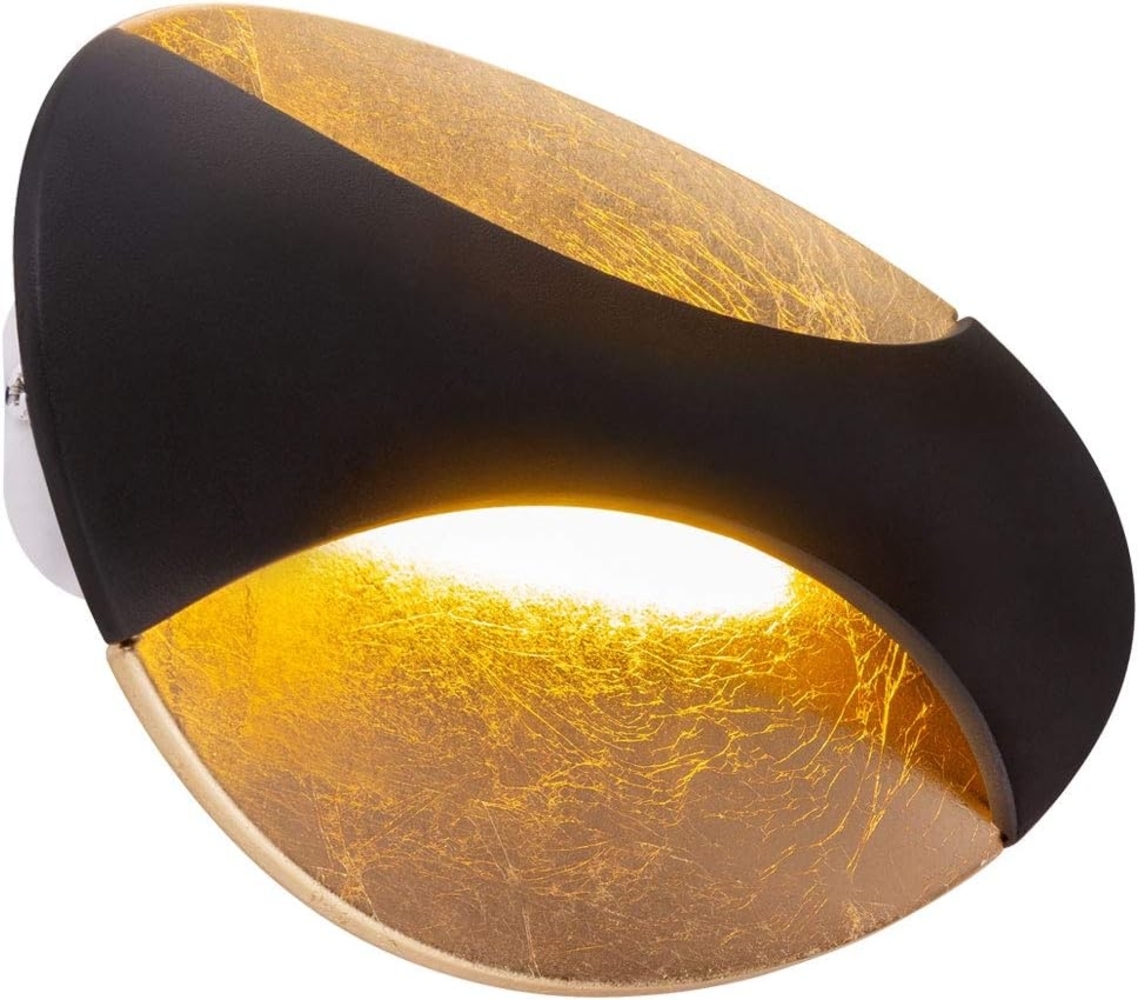 LED Wandleuchte, schwarz blattgold, H 15 cm Bild 1