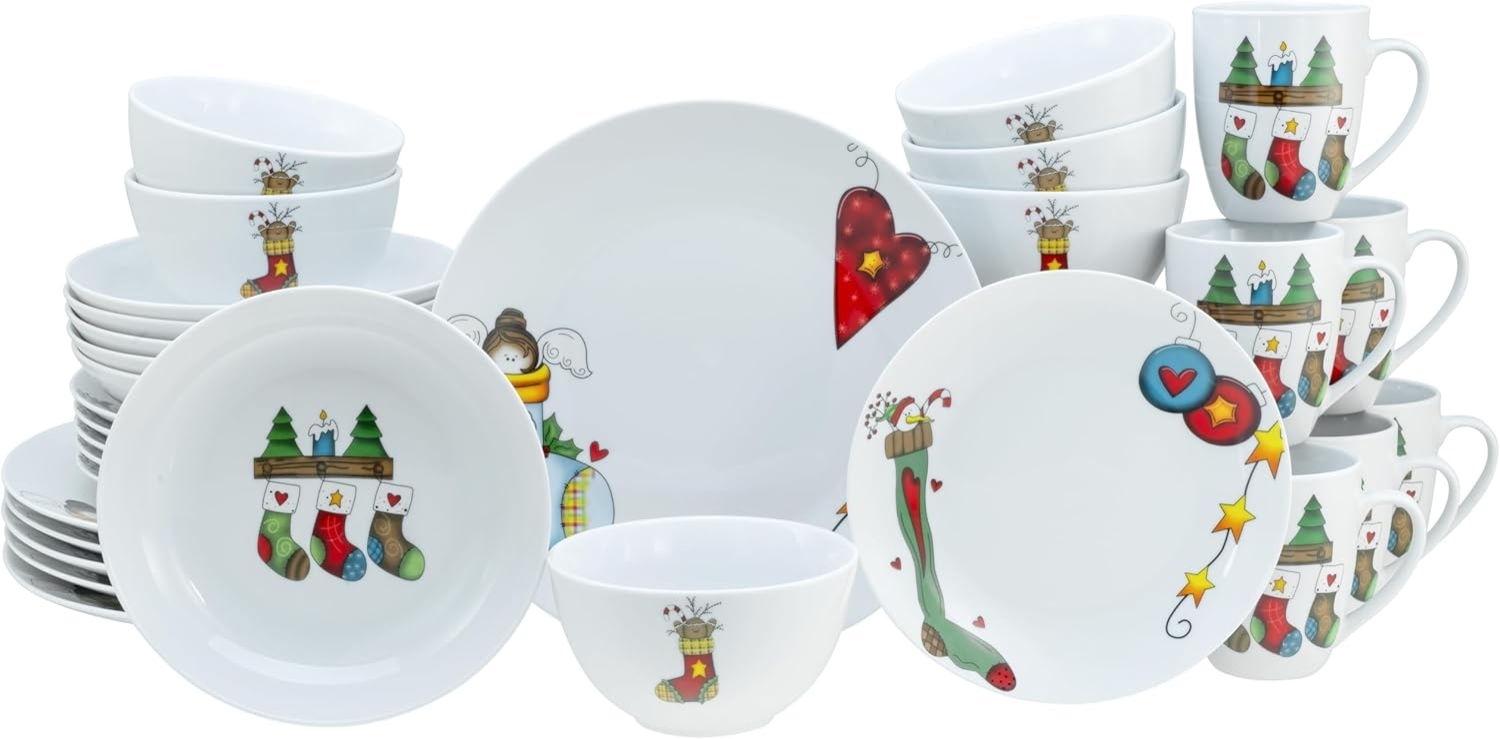 CreaTable Kombiservice Luna Socken Kombiservice 30-tlg (30-tlg), Porzellan Bild 1