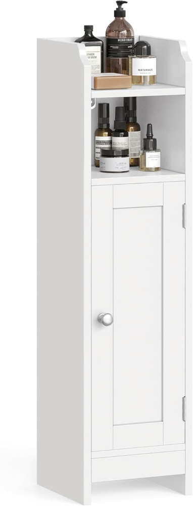 Vasagle Badschrank mit verstellbaren Ablagen, MDF weiß, 18 x 20 x 80 cm Bild 1