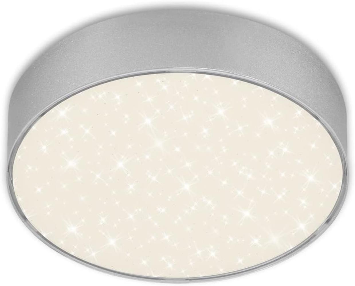 Briloner LED Deckenleuchte Flame Star silber Ø 15,7 cm mit Sternenhimmel Bild 1