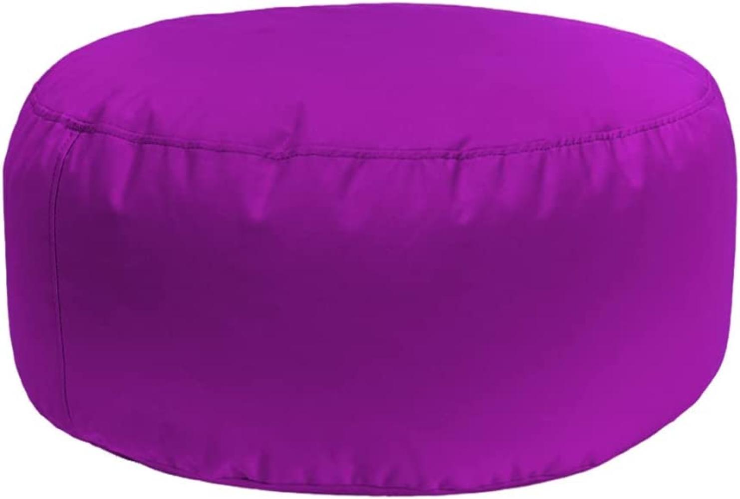 Bruni Pouf Sitzhocker L in Violett – runder Sitzpouf, Indoor und Outdoor als Fußhocker, Yoga-Sitzkissen, Meditationskissen geeignet Bild 1