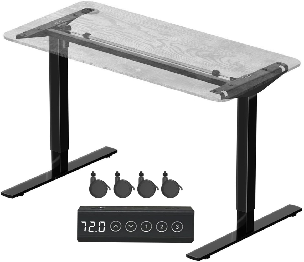 JUMMICO Tischgestell Höhenverstellbarer Schreibtisch mit Starken Motoren Tischgestell mit 3 Memory-Steuerung Für Sitz-Steh (Schwarz) Bild 1