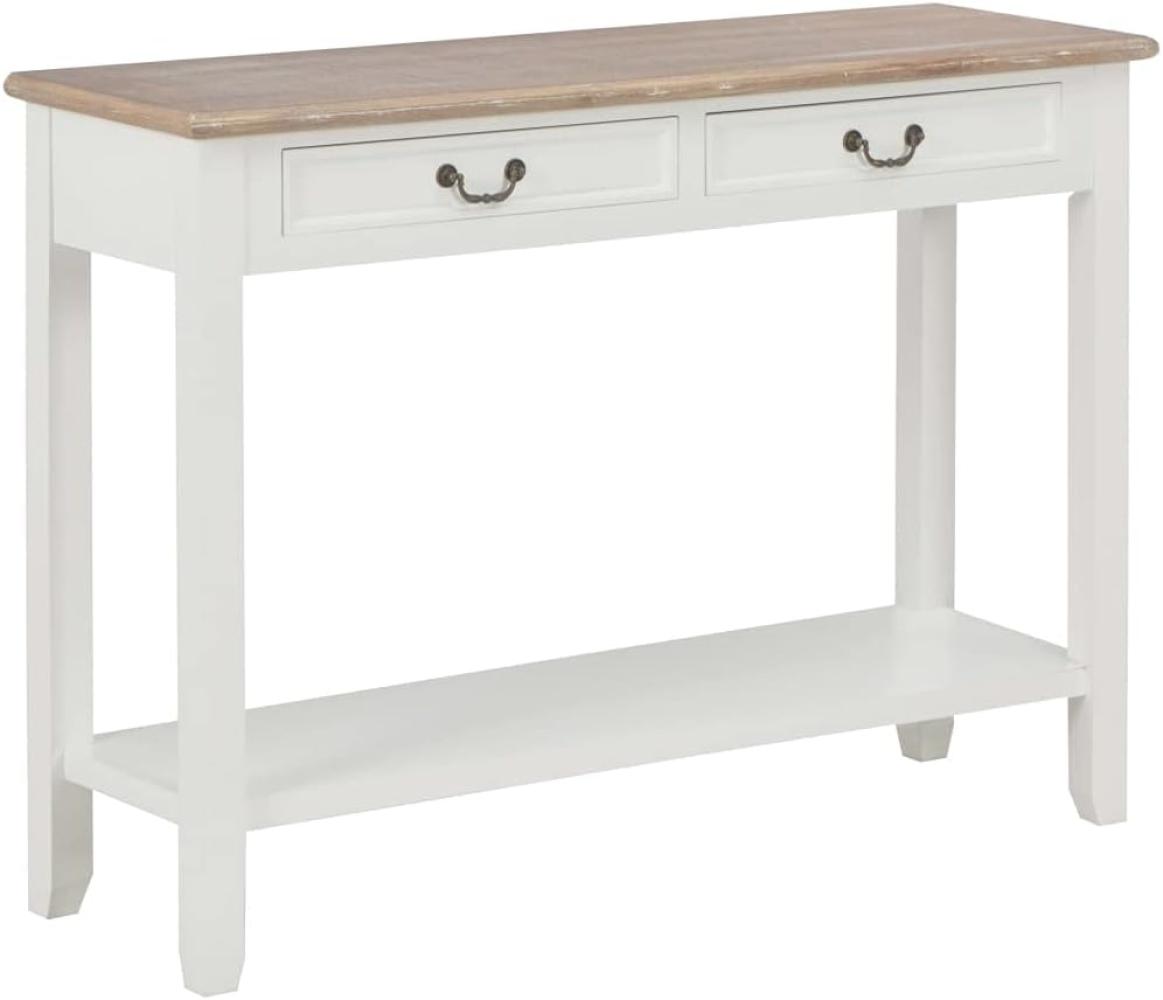 vidaXL Konsolentisch Weiß 110 x 35 x 80 cm Holz [249901] Bild 1