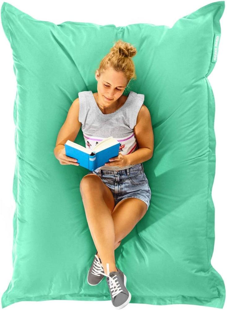 Green Bean© Sitzsack "Square" XXL 140x180 cm 380 Liter Bean Bag EPS Perlen Füllung Riesensitzsack Waschbar Lounge Sitzkissen Mint Pastell Mint Bild 1