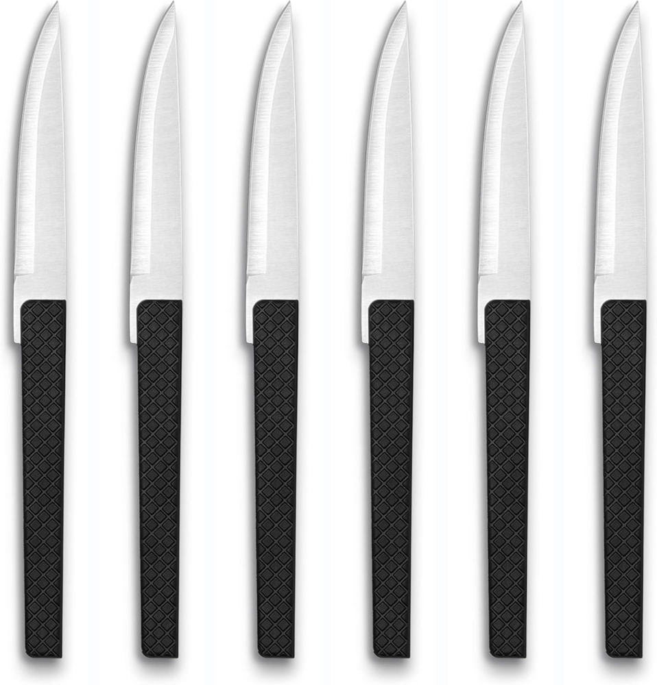 Comas Steakmesser Black Willow 6er Set, Fleischmesser mit strukturiertem Griff, Edelstahl, ABS, Schwarz, 22. 6 cm, 3110 Bild 1