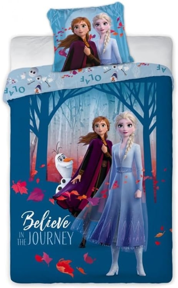 Die Eiskönigin Anna Elsa - Kinder Bettwäsche Set 140x200 cm Deckenbezug Frozen Bild 1
