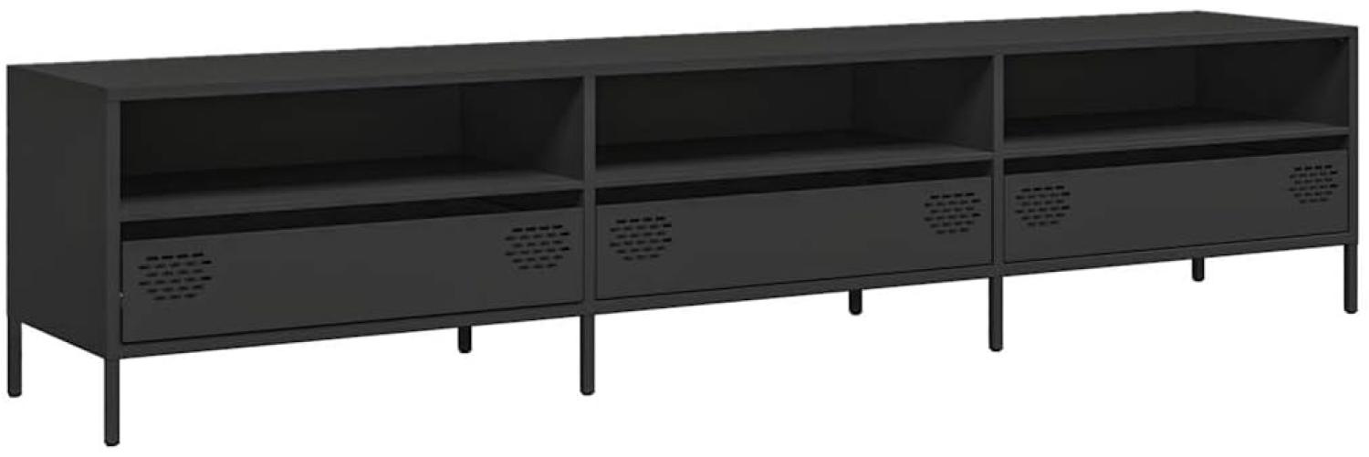 TV-Schrank Schwarz 202x39x43,5 cm Kaltgewalzter Stahl 851346 Bild 1