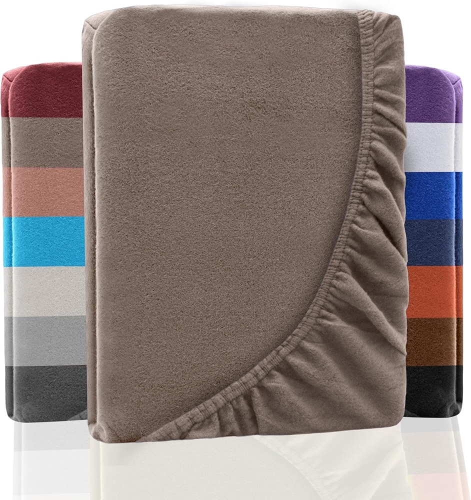 NatureMark Spannbettlaken Winter Thermo Fleece Spannbettlaken, 80% Baumwolle und 20% Polyester, Gummizug: rundum, (1 Stück), 140 x 200 cm bis 160 x 200 cm - Sand Bild 1