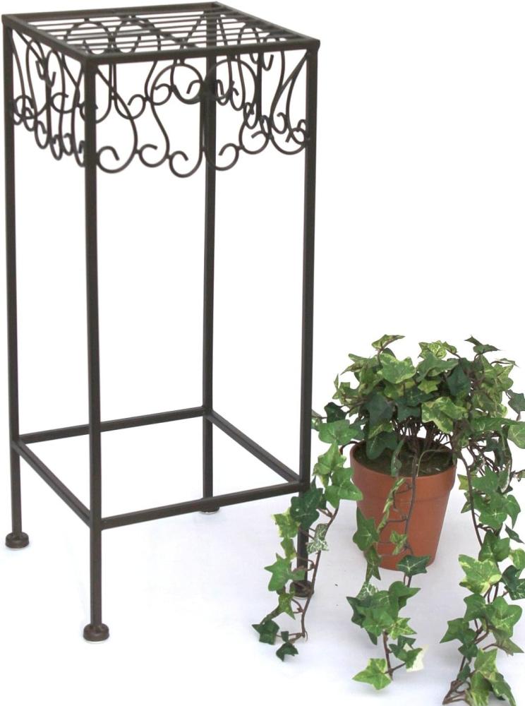 DanDiBo Blumenhocker Metall Braun Eckig 50 cm Blumenständer 140127-S Beistelltisch Pflanzenständer Blumensäule Bild 1