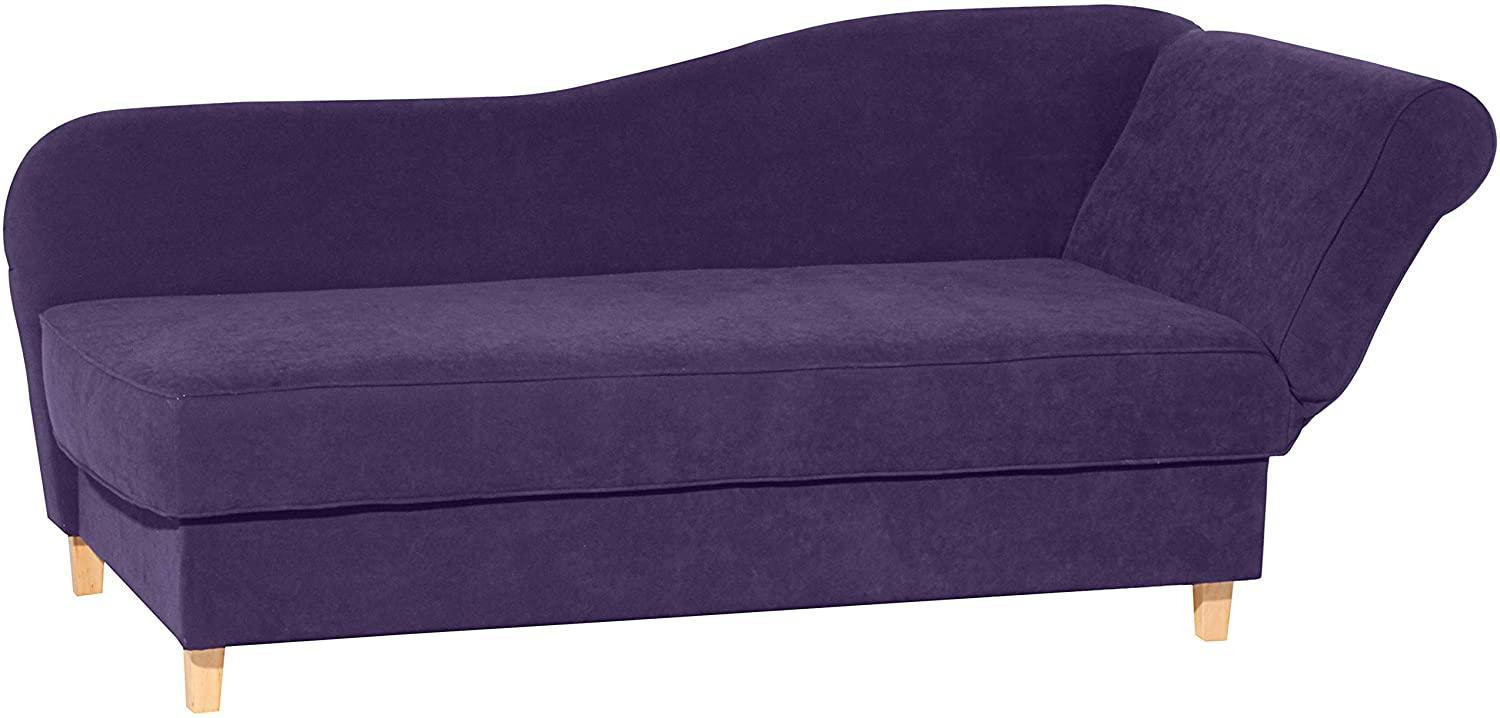 Selma Recamiere mit Armteil rechts klappbar Veloursstoff Violett Buche Natur Bild 1