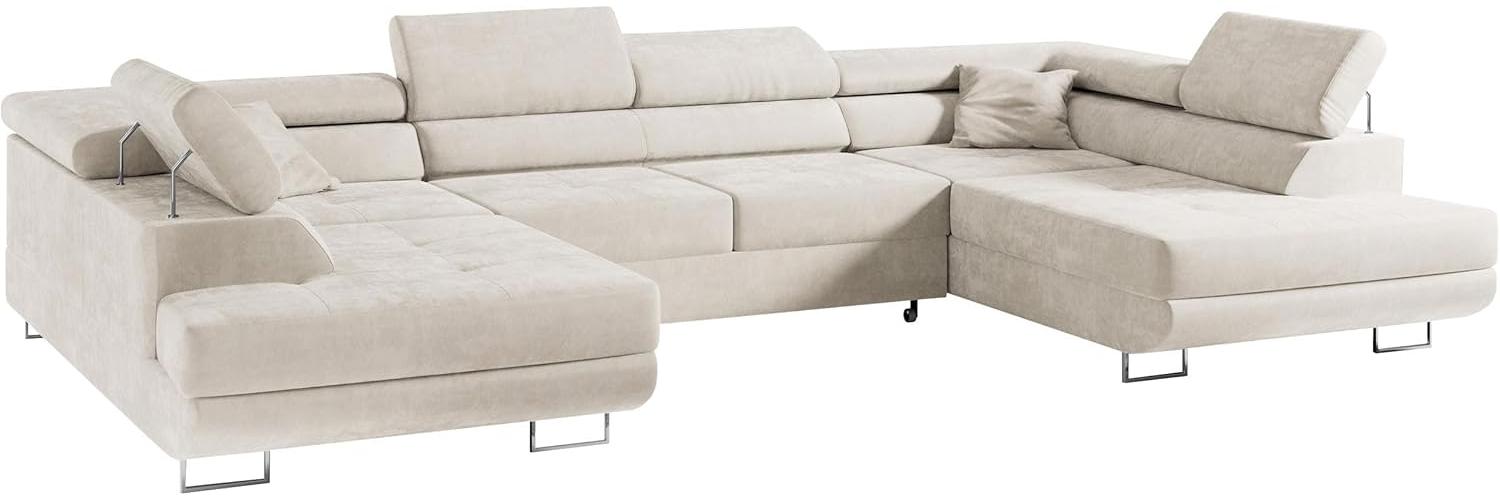 MKS MÖBEL Ecksofa GUSTAW U, Set, Wellenfedern, T30-Schaum, Bettkästen, Kopfstützen, Wohnzimmer - Wohnlandschaft, U-Form Couch mit Schlaffunktion Bild 1