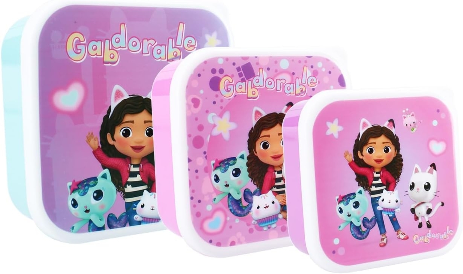 Gabby's Dollhouse Lunchbox 3in1 Brotdose für Kinder ideal für Schule und Ausflüge Bild 1