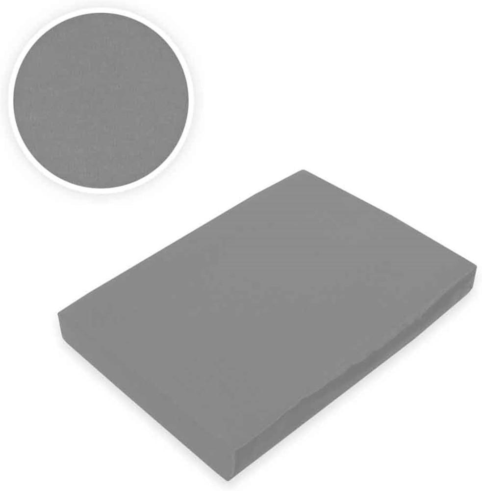 Jersey Spannbettlaken Premium Marke 90 - 100 x 200 cm Grau Bild 1