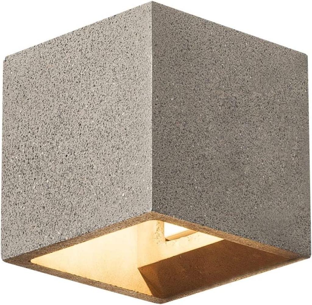 SLV No. 1000911 SOLID CUBE Wandleuchte QT14 schwarzer Sandstein max. 25W Bild 1