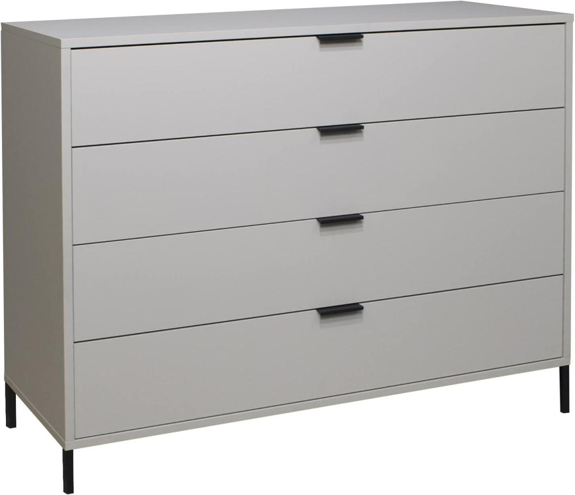 Schubladenkommode Kommode Sideboard Vierkantfüsse ca. 119 x 100 x 45 cm Kreidegrau matt Lack Bild 1