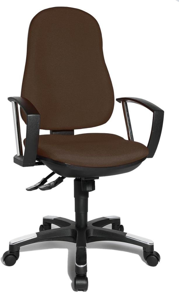 Topstar 9020AG08, Trend SY 10, Bürostuhl, Schreibtischstuhl, ergonomisch, mit Armlehnen, Bezugsstoff dunkelbraun Bild 1