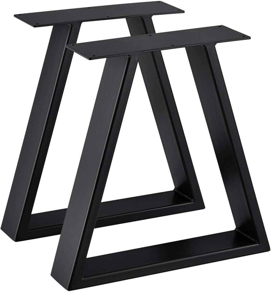 2er-Set Tischgestell Trapezförmig 40x10x40 cm Metallgestell Schwarz en. casa Bild 1