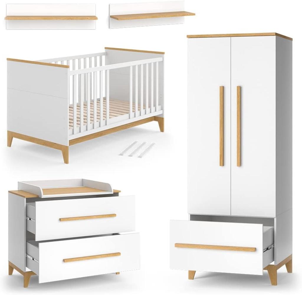 Vitalispa Kinderzimmer-Set Weiß/Eiche 4er Set, Malia Bild 1