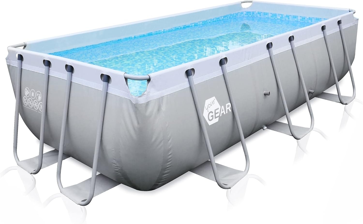 yourGEAR Rechteckpool Familien Pool 4 x 2 x 1 m Stahlrahmenbecken Gartenpool Schwimmbecken Bild 1