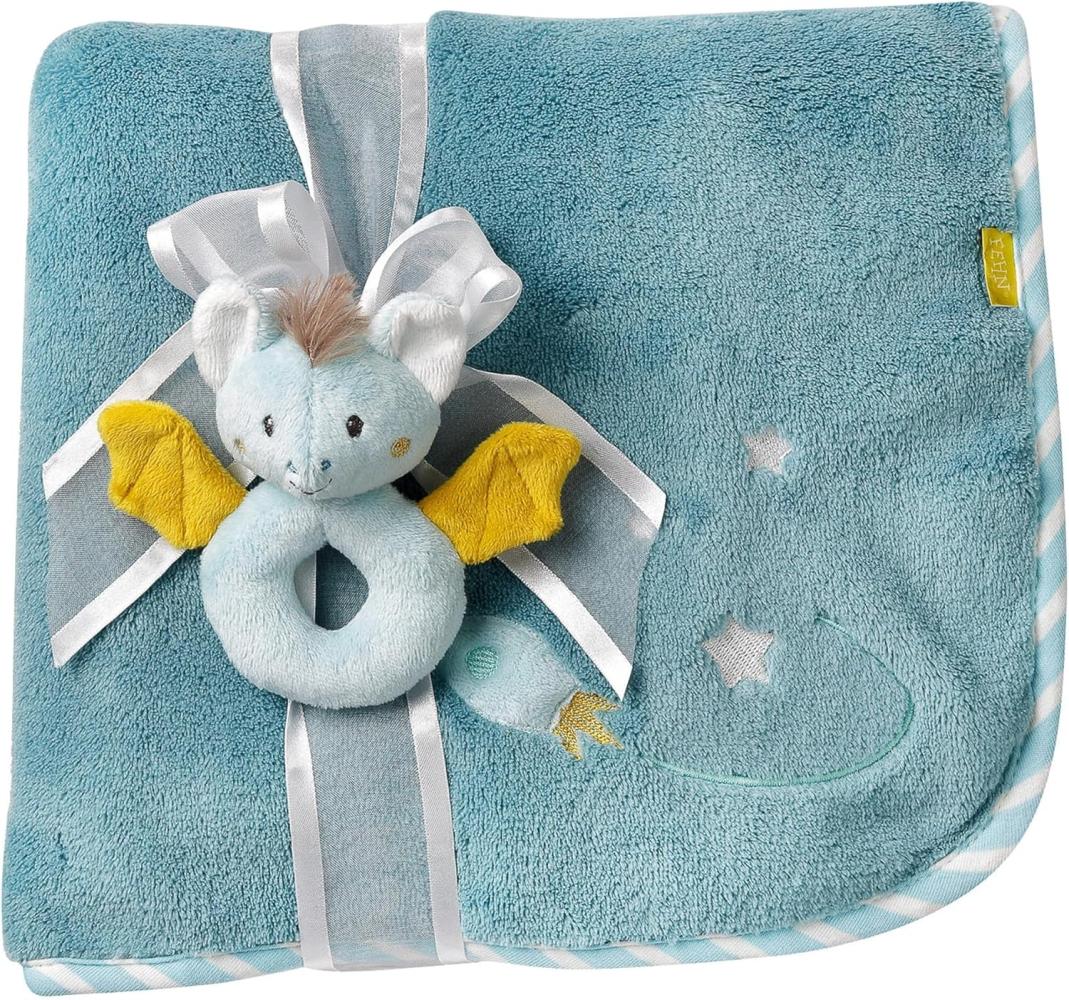 Fehn 065183 Kuscheldecke Fledermaus / Kuschelige Schmusedecke für Babys und Kleinkinder ab 0+ Monaten - zum Kuscheln, als Krabbelunterlage oder Schnuffeltuch, Maße: 100x75cm Bild 1