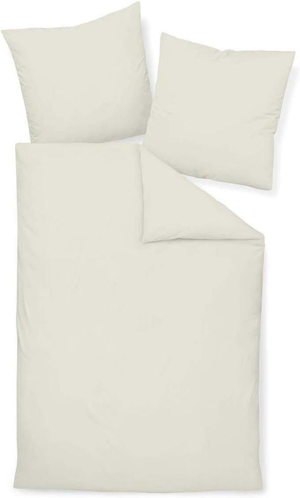 Traumschlaf Uni Mako-Satin Bettwäsche|240x220 cm + 2x 40x80 cm| ecru Bild 1