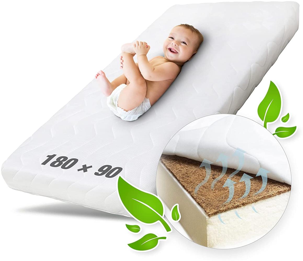 Ehrenkind® Kindermatratze Kokos | Baby Matratze 90x180 | Babymatratze 90x190 mit hochwertigem Schaum, Kokosplatte und Hygienebezug Bild 1