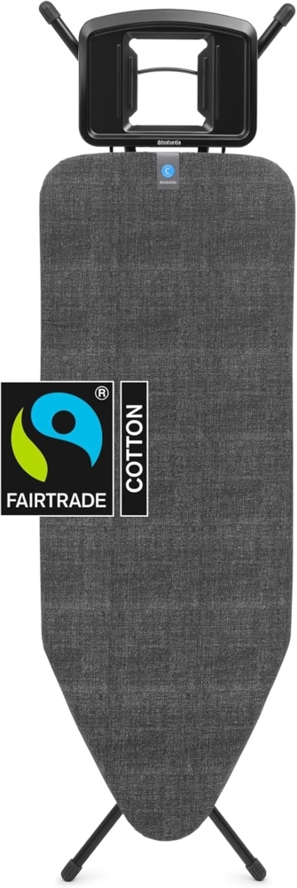 Brabantia Bügelbrett Bügeltisch C, 124 x 45 cm, Dst-Mulde Solide, Bügelfläche 124x45 cm, Fairtrade-zertifiziert Bild 1