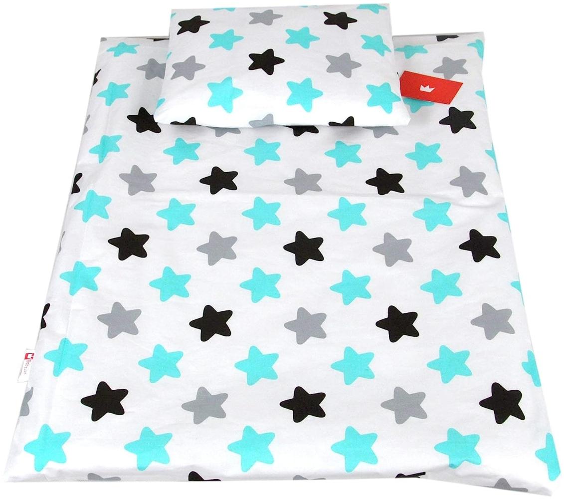 BABYLUX 2 tlg. Set Bezug für Kinderwagen Stubenwagen oder Wiege Garnitur Bettwäsche Kissen Decke 60 x 78 cm (98. Sterne) Bild 1