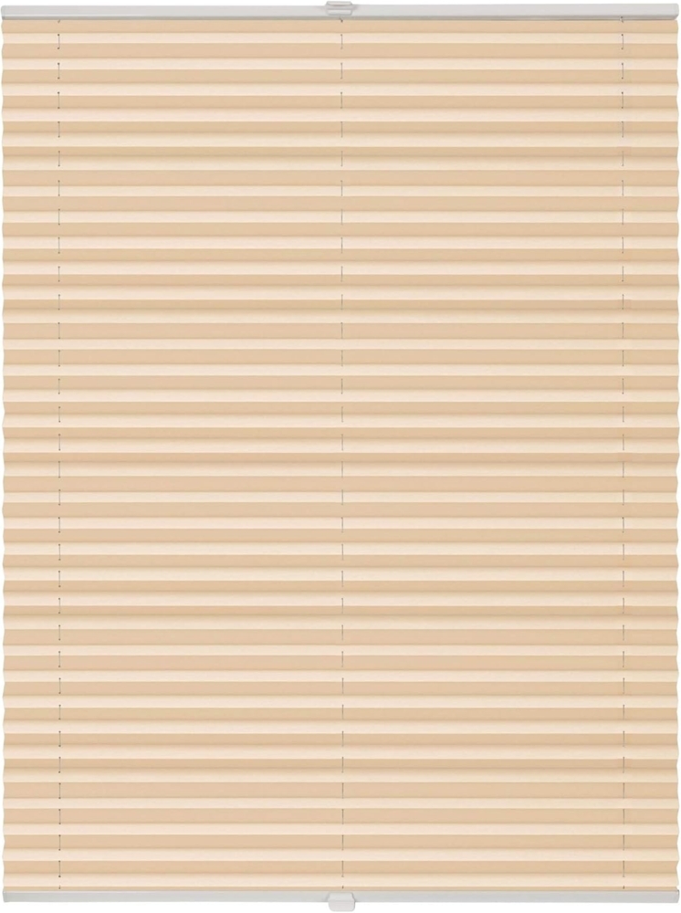 ondeco Plissee Klemmfix auf Maß für alle Fenster innen, ohne Bohren, Montage Klemmträger Sonnenschutz Sichtschutz Rollo Blickdicht - Hellorange - B): 61-70 cm, H): 101-150 cm Bild 1