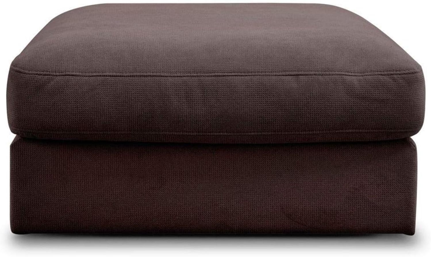 CAVADORE Hocker "Fiona"/ XXL-Fußbank, Polsterbank im modernen Design / 97 x 48 x 97 / Webstoff dunkelbraun Bild 1