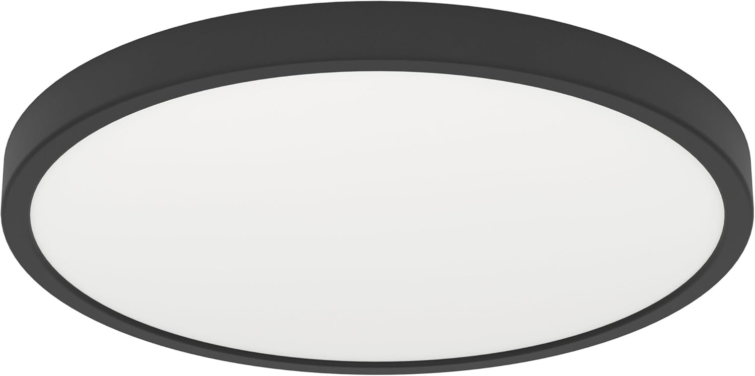 EGLO LED Deckenleuchte Fueva 6, runde Deckenlampe, Aufbaulampe aus Kunststoff in Schwarz und Weiß, Deckenbeleuchtung warmweiß-kaltweiß, ⌀ 39 cm Bild 1