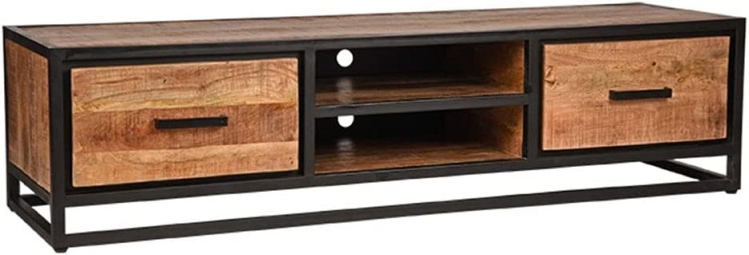 LABEL51 TV-Schrank Tampa - Natur / Schwarz - Mangoholz / Metall - 160 x 45 x 40 cm Bild 1