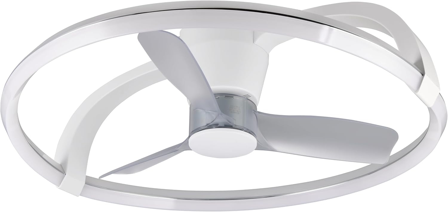 LED Deckenleuchte STOCKHOLM mit Ventilator & Fernbedienung Weiß, Ø 73,5cm Bild 1