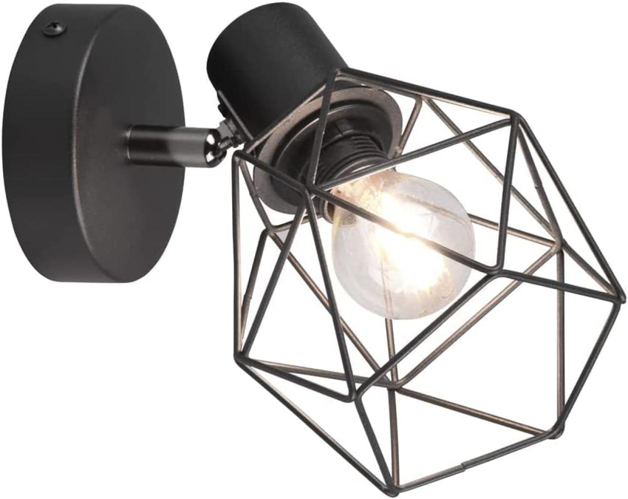 meineWunschleuchte Wandstrahler, ohne Leuchtmittel, Wand-lampe Industrial mit Gitter Lampen-schirm Drahtgestell, Höhe 18cm Bild 1