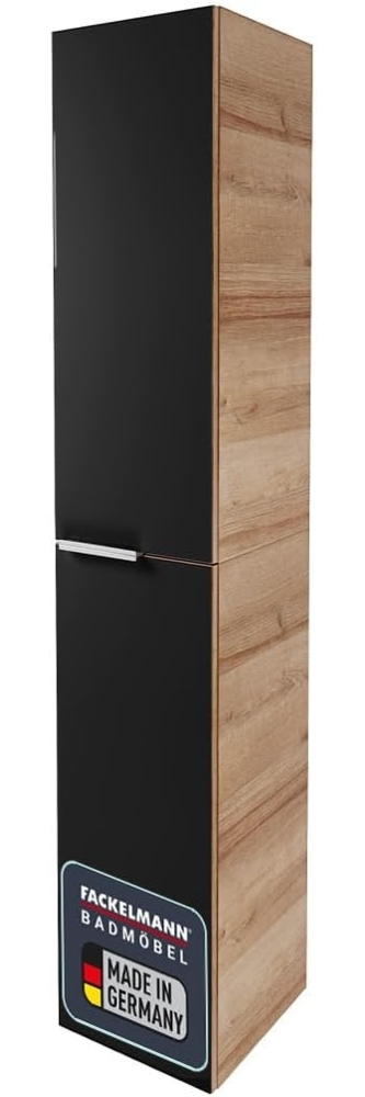 Fackelmann B.BRILLANT Hochschrank, 30 cm breit, Anthrazit Glas/Braun hell Bild 1