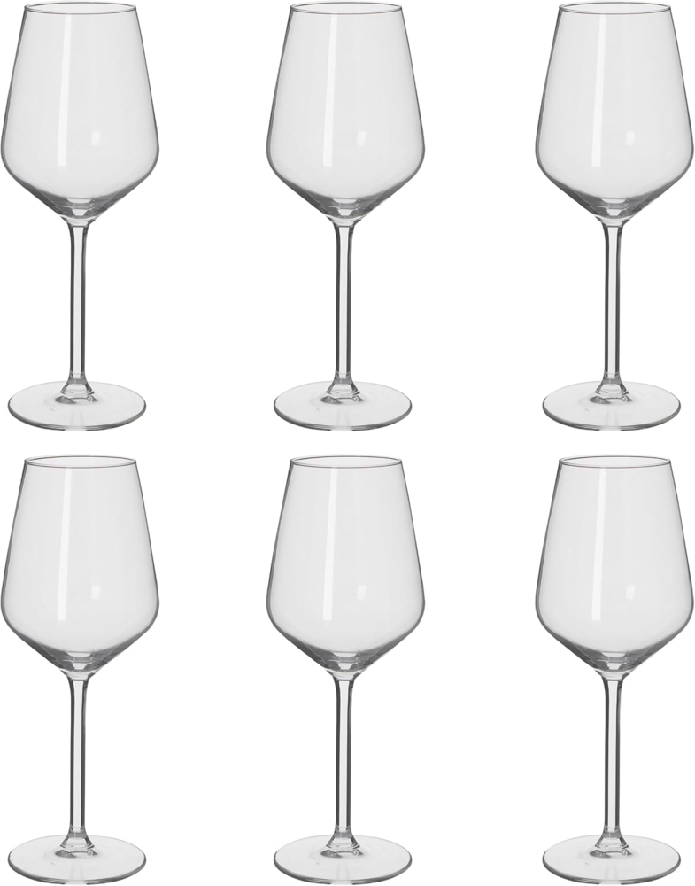 alpina Weingläser Weißwein - Weingläser Set 6 Teilig - Weinglas 37cl - Spülmaschinenfeste Weißweingläser - Wein Geschenk für Weisswein - Glas, Durchsichtig Bild 1