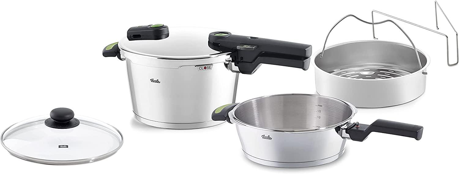 Fissler vitaquick® Green Schnellkochtopf Set 2-tlg. Edelstahl 26 cm / 4,5 + 2,5 Liter Bild 1