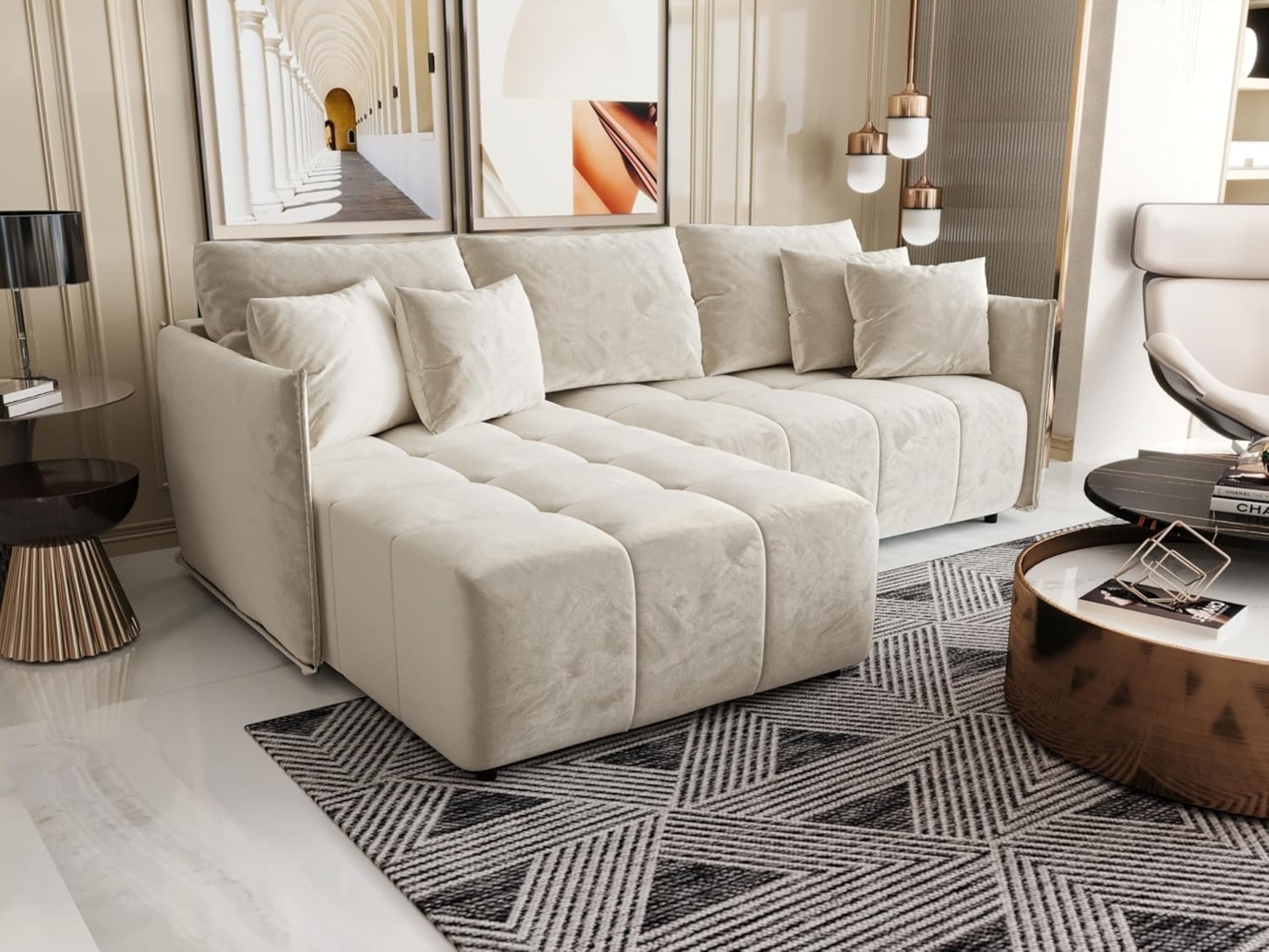 ALTDECOR Ecksofa LONLI, Couch mit Schlaffunktion, Wohnzimmer - Wohnlandschaft Bild 1