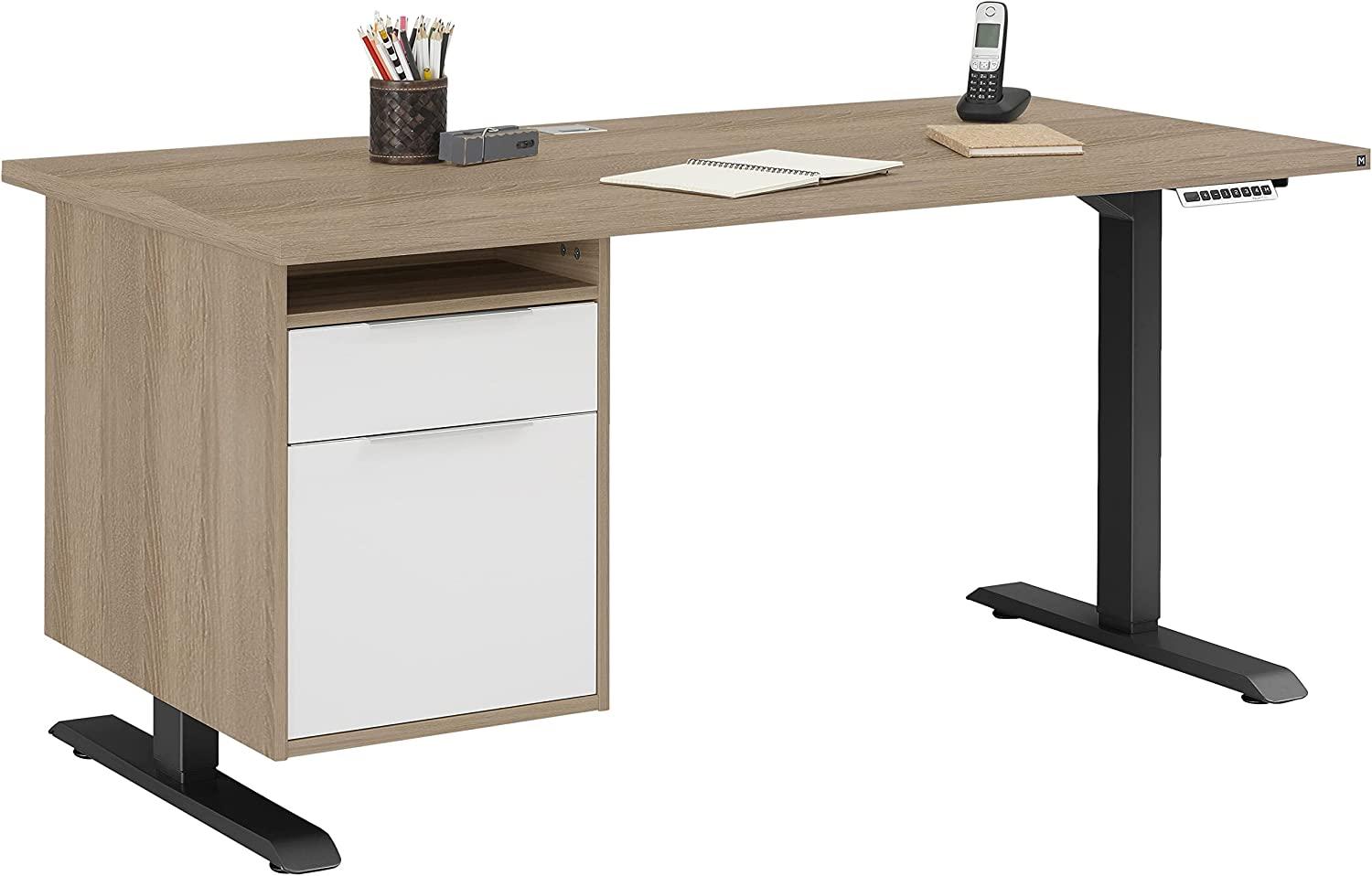 Schreibtisch >EDJUST< (BxHxT: 150 x 120 x 80 cm) in Metall anthrazit - Sonoma-Eiche Bild 1