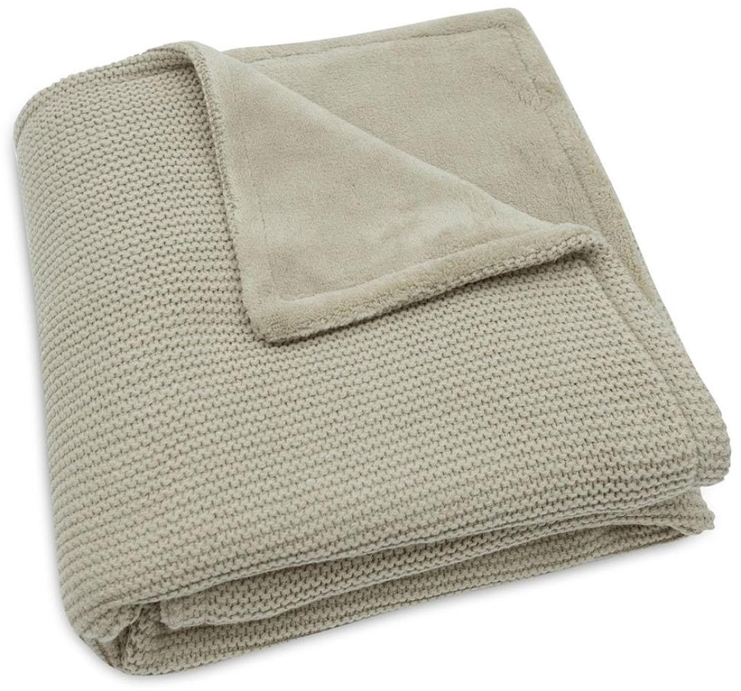 Jollein Babydecke Kuscheldecke 75x100 cm Basic knit Olive Green/Fleece Bild 1