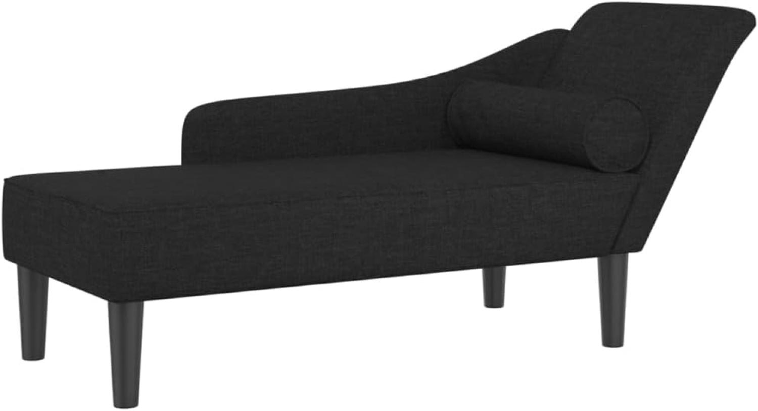 vidaXL Chaiselongue mit Kissen Schwarz Stoff Bild 1