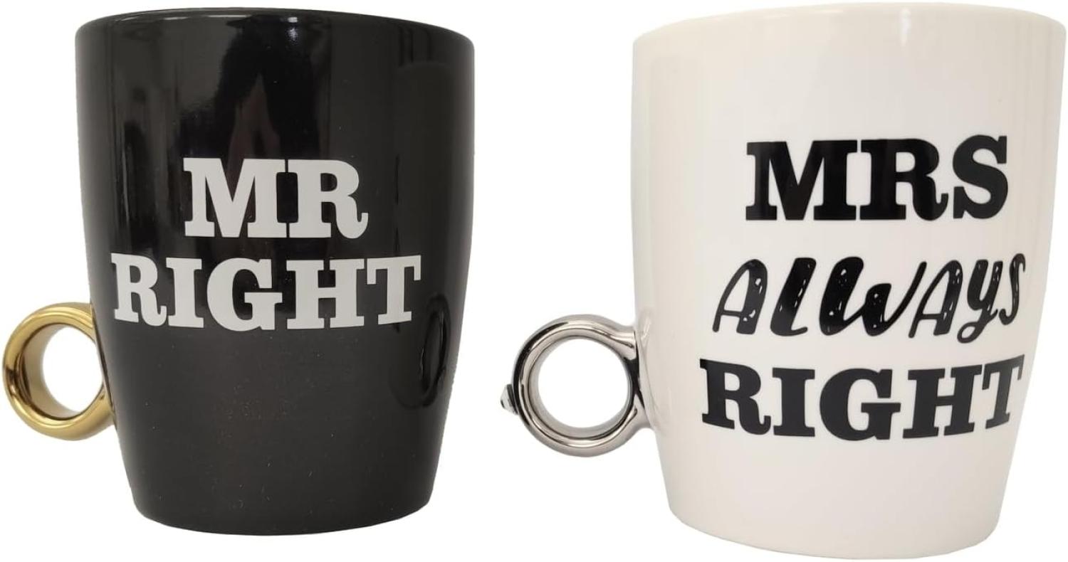 Out of the Blue Keramik-Becher, Mr Right & Mrs Always Right Bild 1