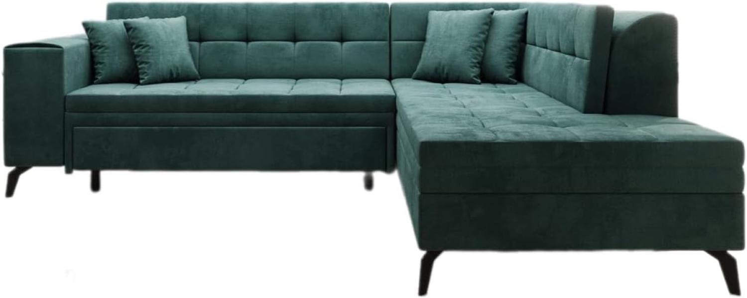 Designer Sofa Lania mit Schlaffunktion Samt Grün Rechts Bild 1