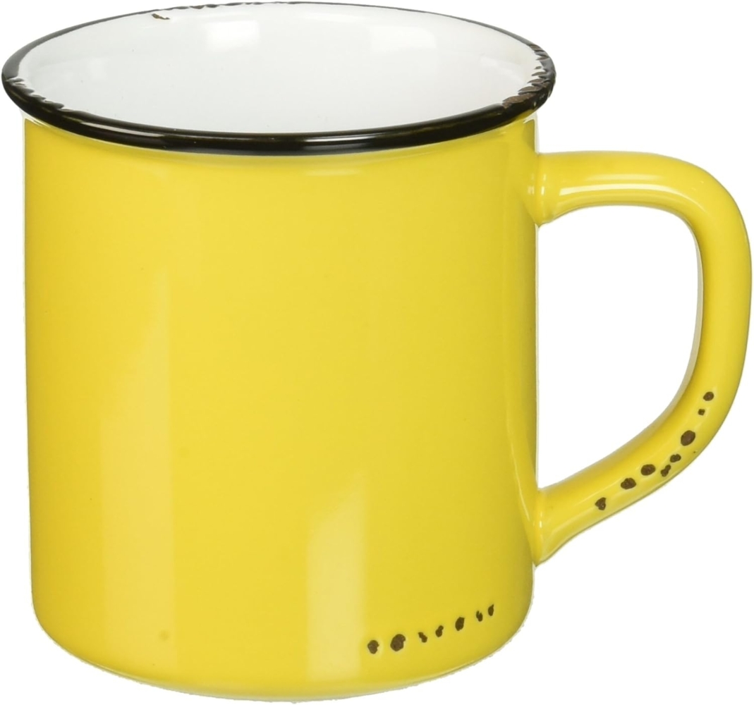 Abbott Collection Tasse aus Steingut, Emaille-Optik Casual 14 oz gelb Bild 1