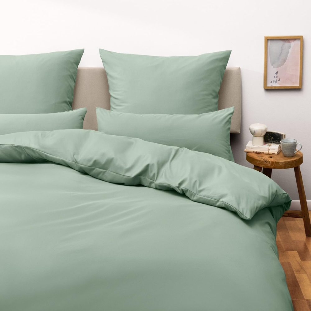 Blumtal Bettwäsche 200x220 cm & 2 Kissenbezüge 40x80 cm - Bettbezüge aus Atmungsaktivem Mikrofaser, Superweiches Bettbezug Set, Oeko-Tex Zertifiziert, 3teilig - Summer Green Bild 1