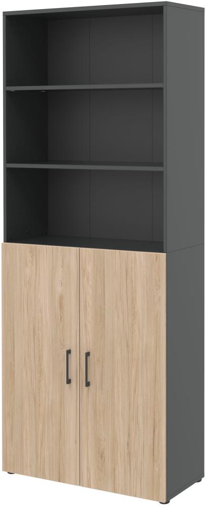 Aktenschrank X - 6 Ordnerhöhen - Anthrazit/Hickory Bild 1