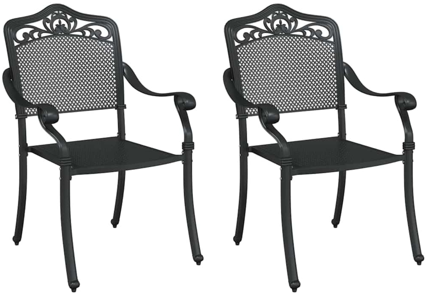 vidaXL Gartenstuhl 2 pcs Schwarz 55 x 56,5 x 91cm Aluminium 42002379 Bild 1