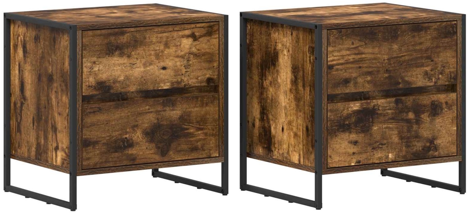 vidaXL Nachttisch 2 pcs Raucharbe 50 x 39,5 x 50 cm Holzwerkstoff 886683 Bild 1