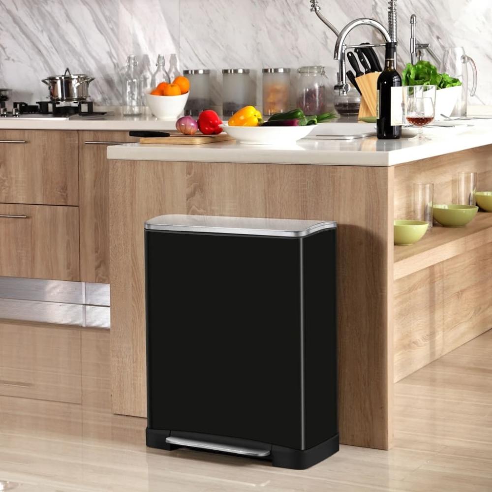 EKO Tretmülleimer E-Cube 28 L+18 L Mattschwarz 440028 Bild 1