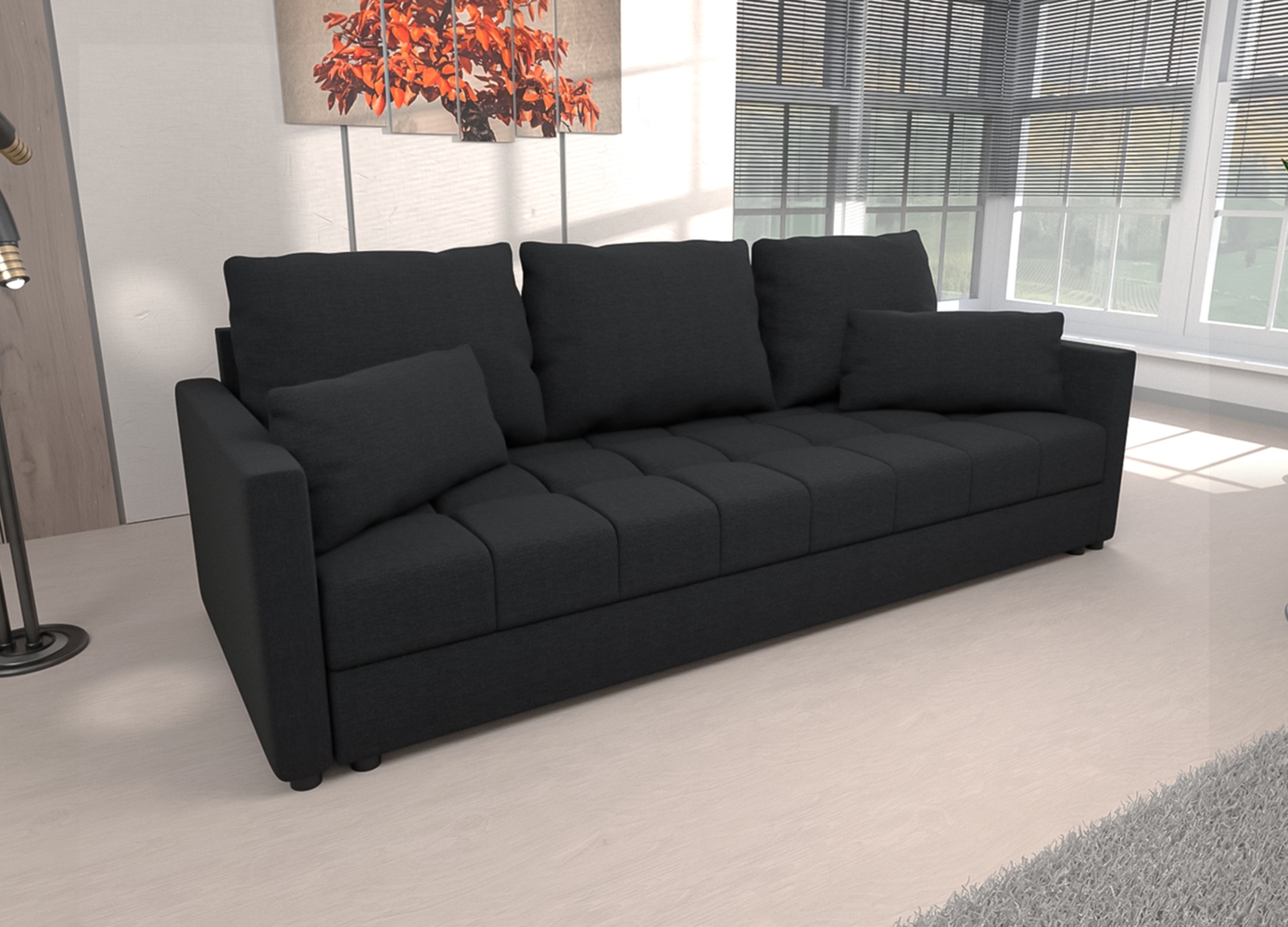 AX LIVING Schlafsofa Modern „Dolceo“ – 226 cm breit, elegantes Sofa Schwarz Bild 1